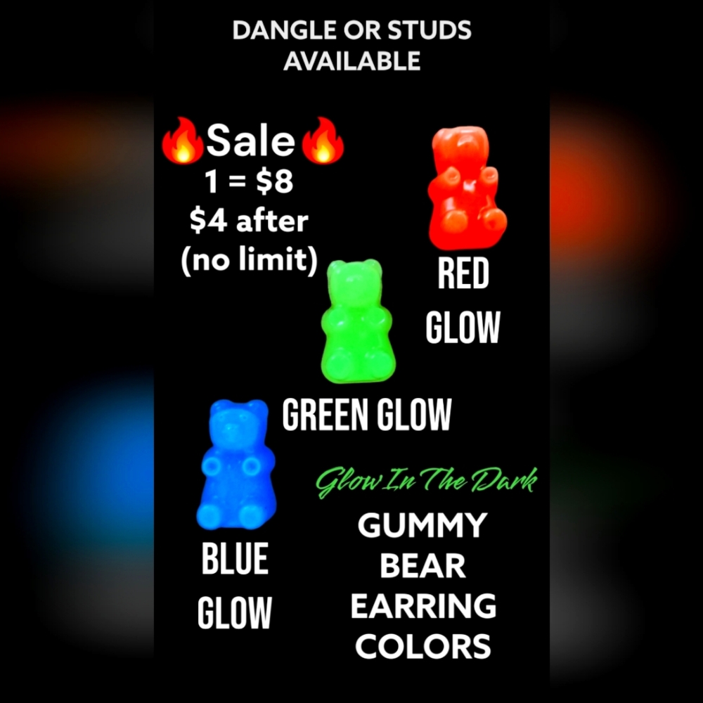 Glow in the Dark/Gummy Bear Earrings